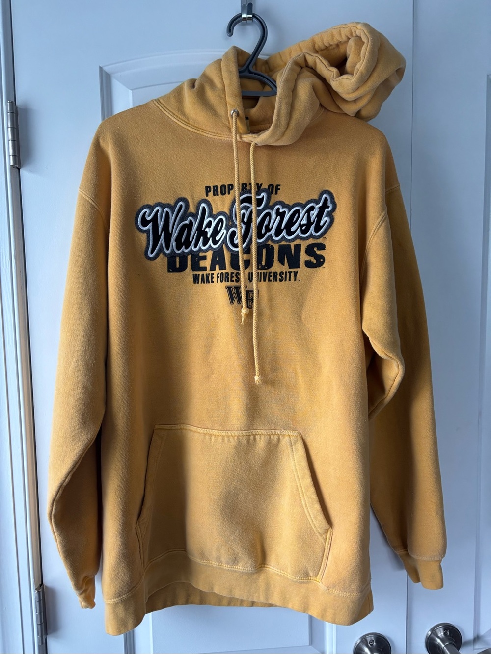 Heavy Wake Forest University Golden Yellow Hooded Sweatshirt